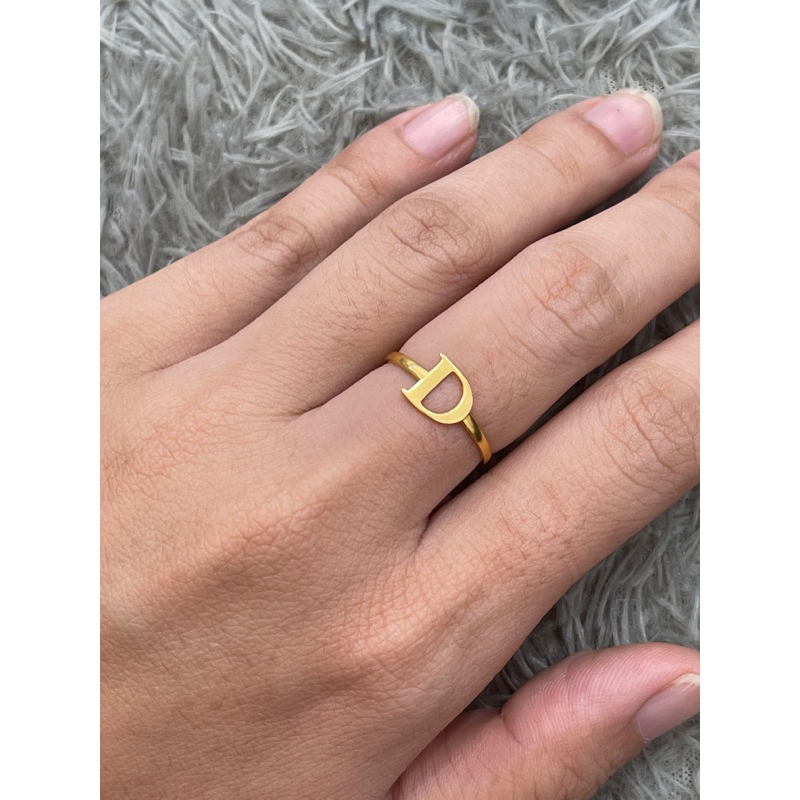 Murah Cincin Ayu Huruf D Emas Asli Elegan