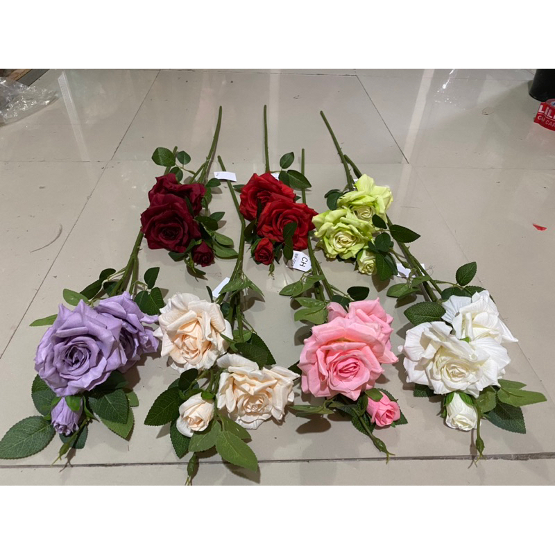 Mawar Tangkai Artificial Cab 3/Bunga Artificial 1Tangkai