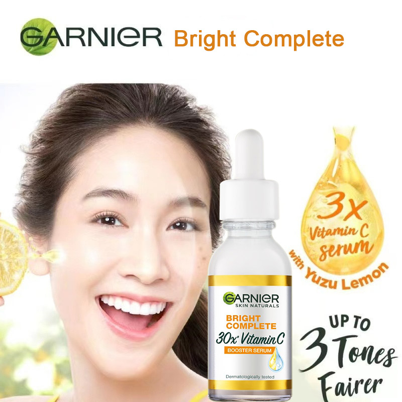 Garnier Bright Complete Vitamin C 30x Booster Serum Skin Care - 30ml (Cepat Cerahkan Noda Hitam &amp; Samarkan Bekas Jerawat)