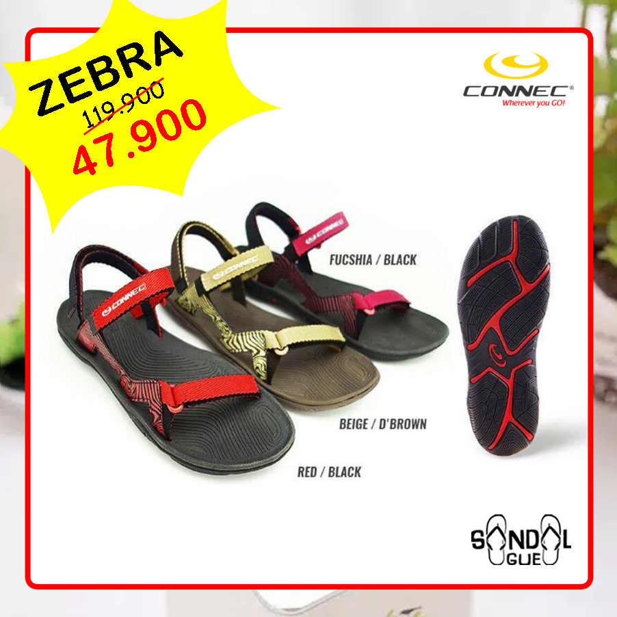 PROMO SANDAL WANITA KEKINIAN CONNEC ZEBRA RAINBOW KAMIDIA XENA 100% BARU