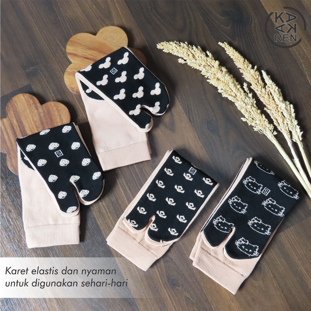 Kakaren Kaos Kaki Jempol Muslimah Telapak Hitam Motif Size S