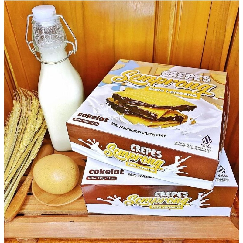 CREPES SEMPRONG SUSU LEMBANG - CREPES BANDUNG ISI 12pcs 165GRAM - CREPES SUSU LEMBANG