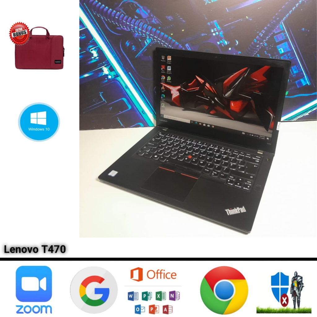Laptop Lenovo T470 Core i5 Gen 6 Ram 8 SSD 256 Windows 11 Siap Pakai