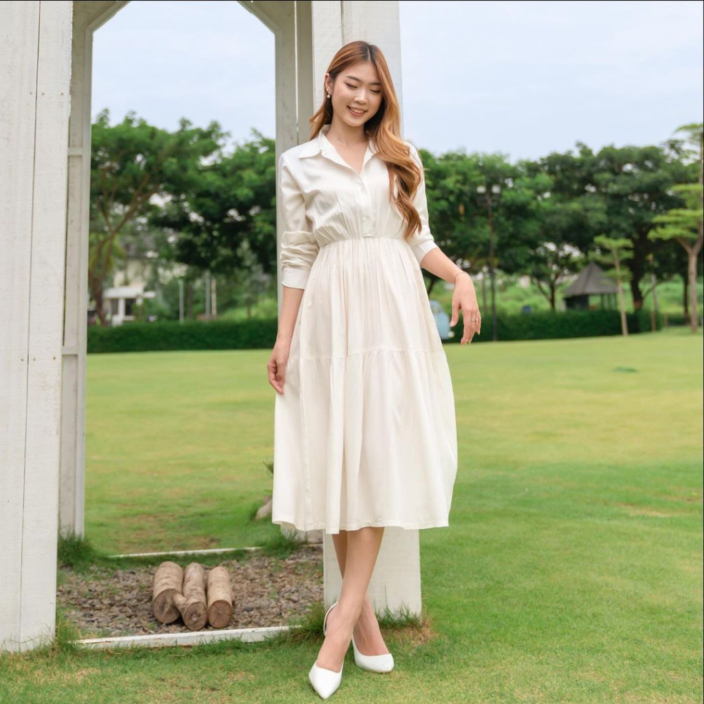 AIME DRESS KOREA - LONGDRESS BUSUI FRIENDLY - DRESS PESTA WANITA MEWAH - WEDDING DRESS - CASUAL DRESS - HAMPERS / KADO ULTAH CEWEK