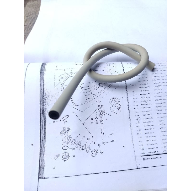 Original Selang Bensin Lentur Yamaha DT100 Trail DTx GT80 DT125 untuk Tangki Kran DT Hose Fuel Cock 