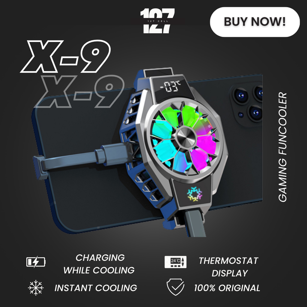 X9  Kipas Pendingin HP Mobile Cooling Funcooler  Kipas Gaming Radiator Fan Cooler  Cooling Fan Gaming PUBG MLBB