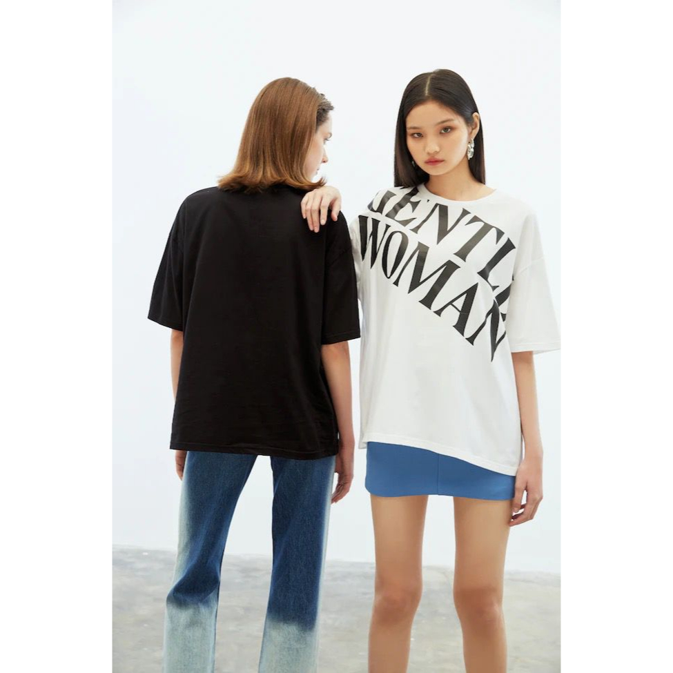 gentle woman oversized basic logo tshirt impt