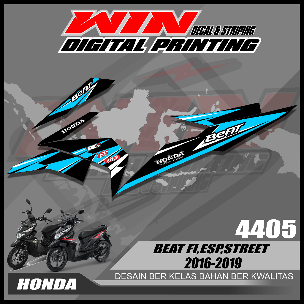 STICKER STRIPING BEAT NEW 2016-2019 NEW DESIGN SIMPLE STYLE // STRIPING VARIASI BEAT NEW FI STREET S