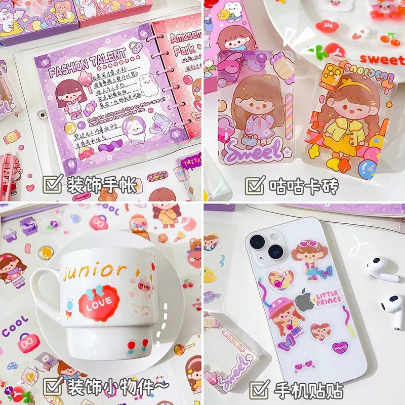 

100 Lembar Sticker Motif Kartun Korea Lucu Anti Air Dekorasi Handbook