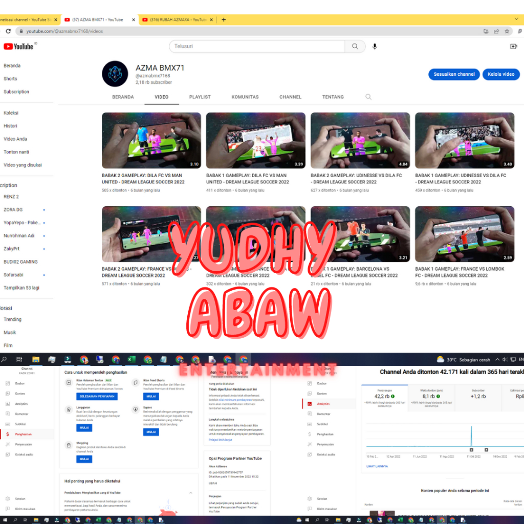 

CHANNEL YOUTUBE BELUM MONET TIDAK MONET UNTUK MONETISASI