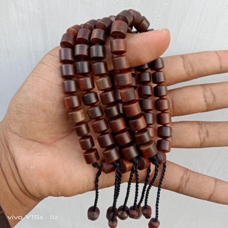 Gelang kayu bertuah galih stigi bentuk tabung 8 mm