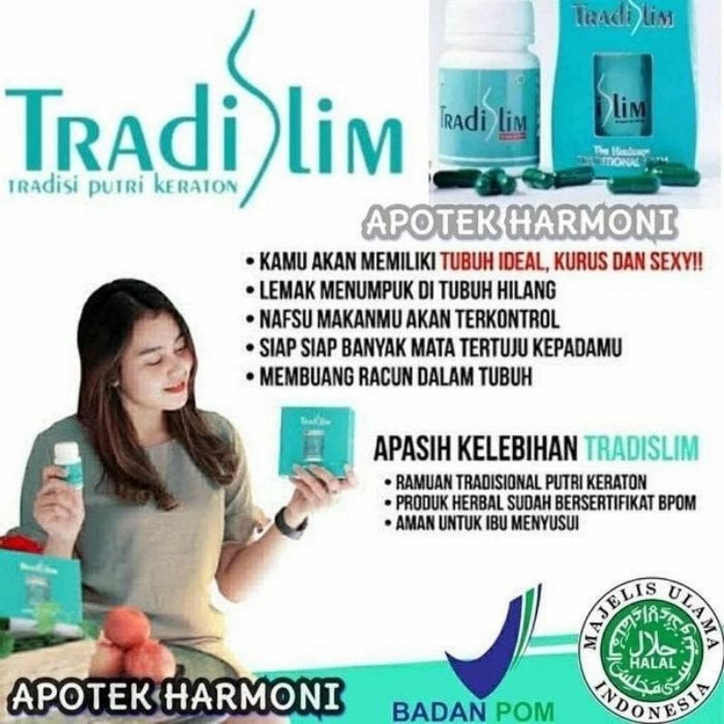 Tradislim Asli Herbal Suplemen Pelangsing Badan Manjur Tradislim Jaminan Original
