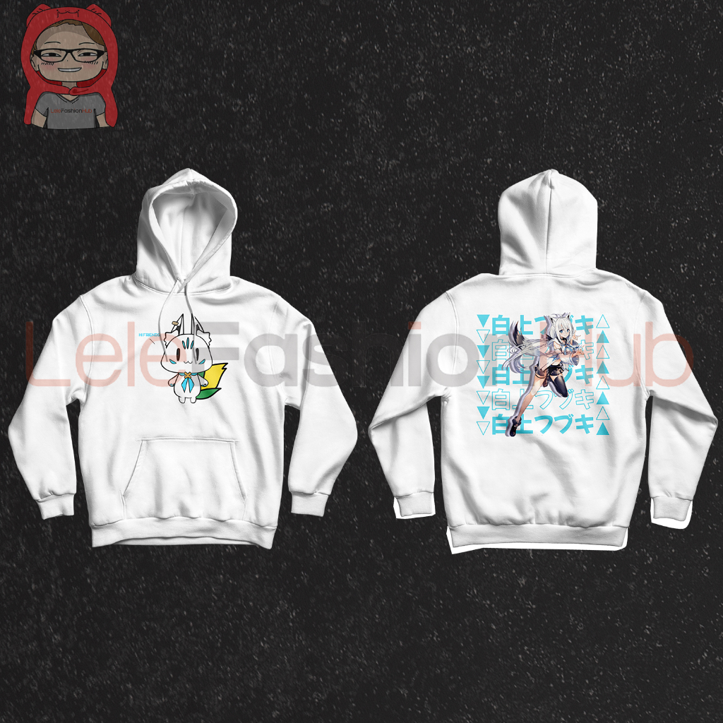 [Hololive] Hoodie Anime Hololive Shirakami Fubuki  - Putih