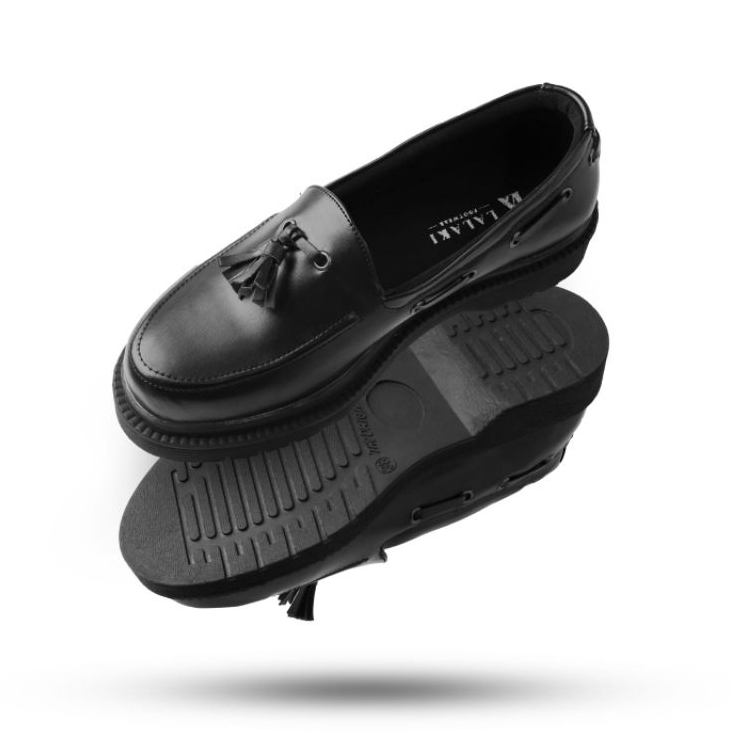 Sepatu Loafers Kulit Slip On Formal Casual Pria Loafer Kerja Kuliah Kondangan Original - Xander Full Black