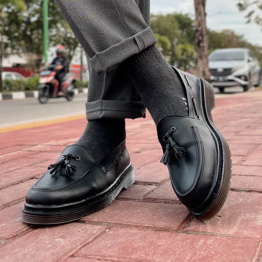 Sepatu Penny Loafers Casual Pria Kerja Santai Kuliah Kondangan Loafer Original - Xander Black