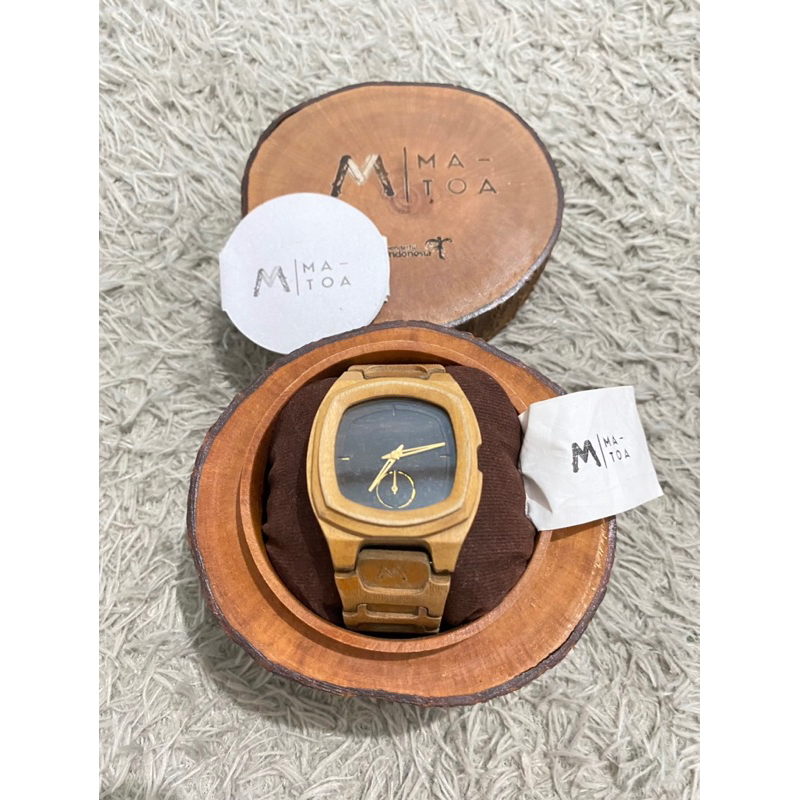 Preloved Jam Tangan Matoa Way Kambas Original + Box Kayu / Jam Tangan Kayu Pria/Wanita/Unisex / Jam 