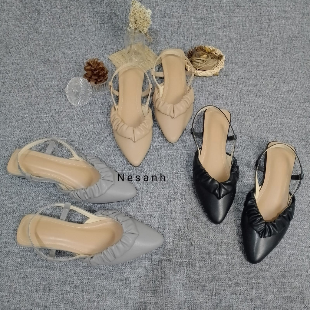 NESANH - DINAR Sepatu Mules Wanita Variasi Rufle