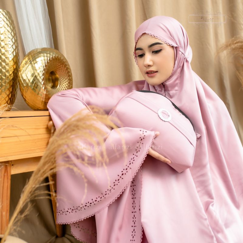 Free Tasbih - Mukena Dewasa Daily 2in1 Ameena Sutra Silk Tas Mewah