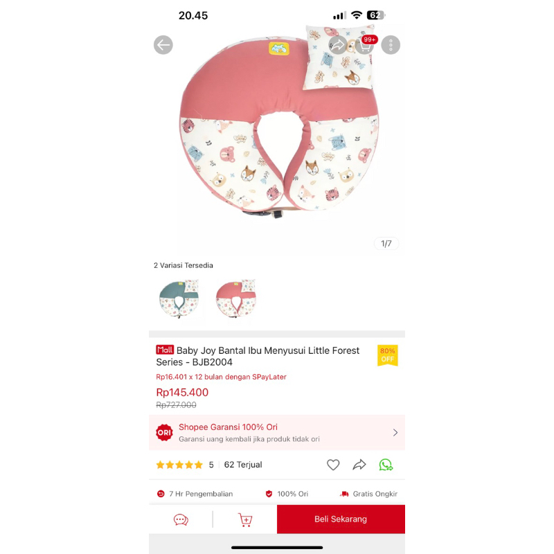 bantal menyusui baby joy  new