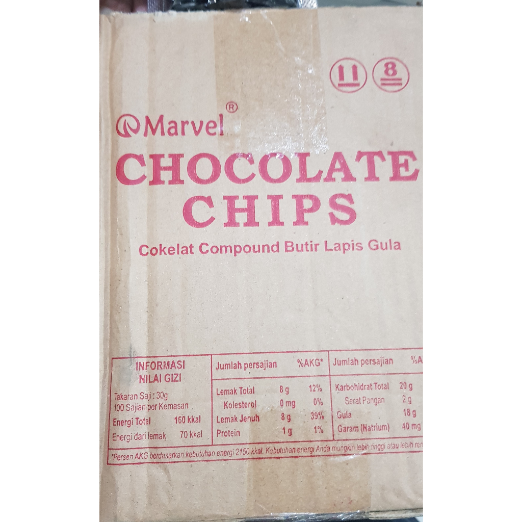 

Choco Chip Marvel / Chocolate Chips Bulat Marvel Kemasan Repack 200gram