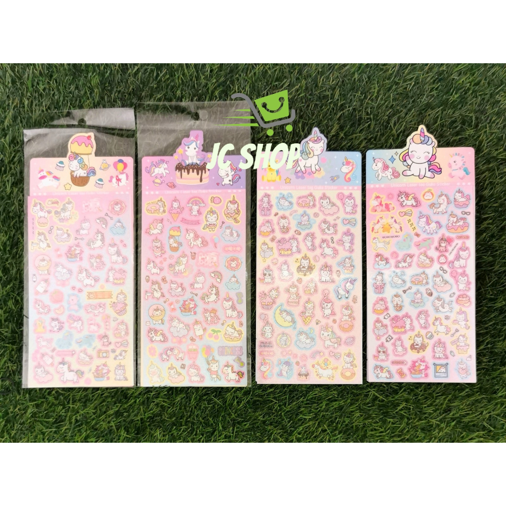 

Stiker Anak Glossy Glitter Hologram Motif Momo / Unicorn / Lotso