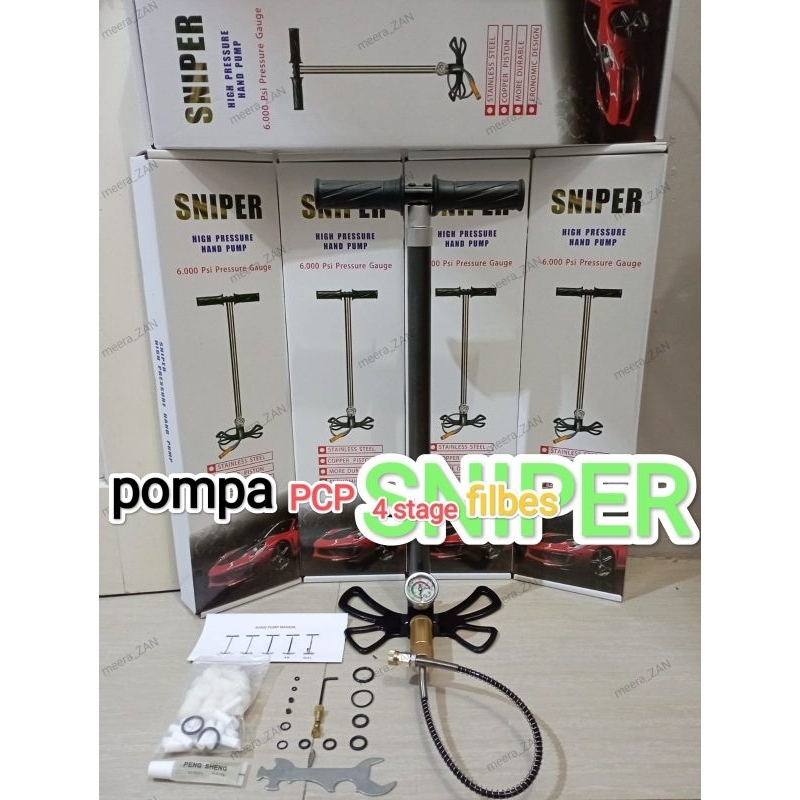 POMPA PCP 4 STAGE FILBES BONUS SPARE PART CADANGAN, POMPA PCP KAKI LIPAT MANOMETER 6000PSI, POMPA PC