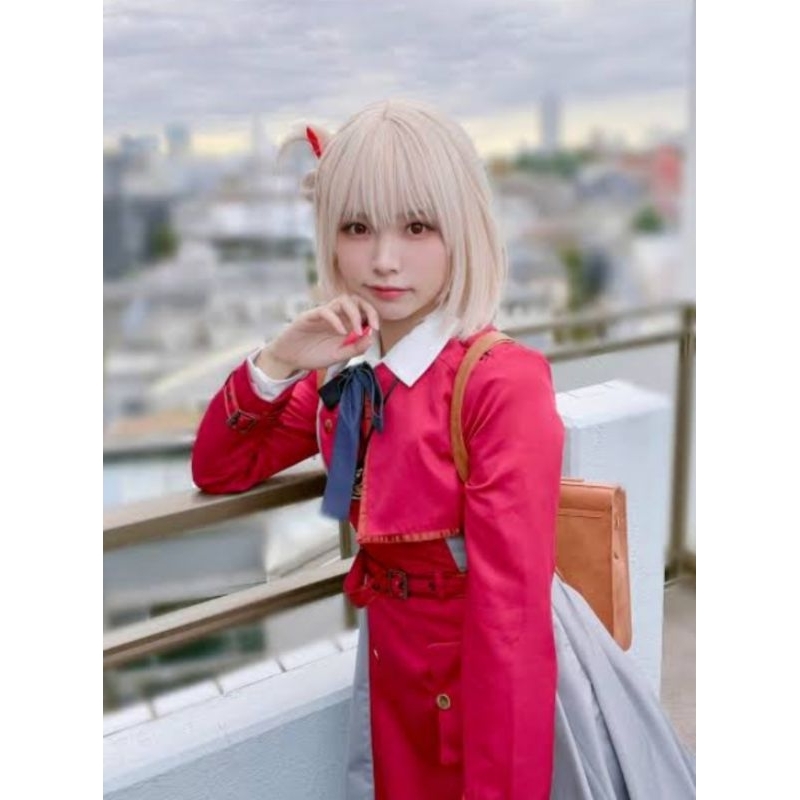 fullset dengan wig cosplay chisato nishigiki lycoris recoil costume