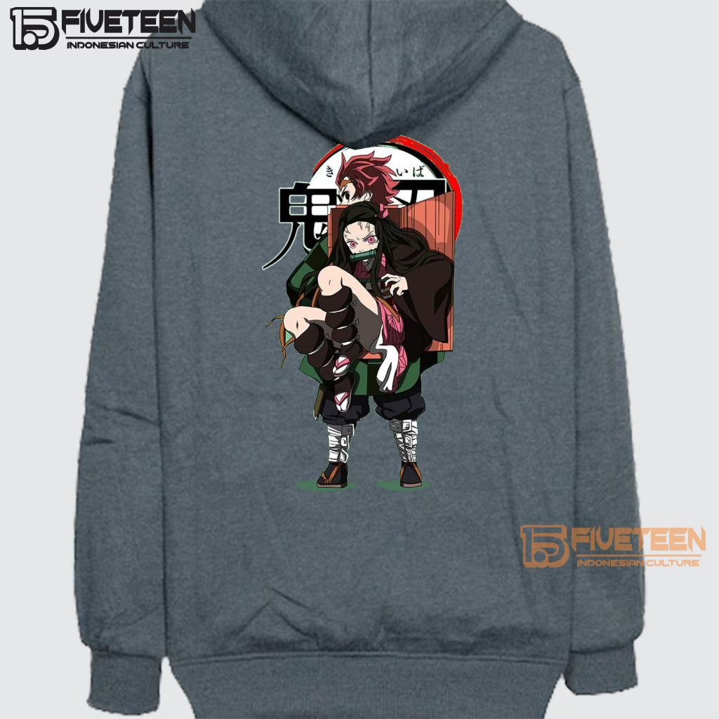 hoodie pria keren kekinian warna abu tua list demon slayer09 sweater cowok distro ori bahan tebal 15fifteen jaket wanita korean style musim dingin zipper hoodie oversize wanita fifteen15 suwiter cewek terbaru 2023