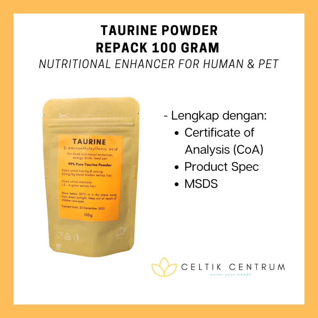 TAURINE POWDER 99% PURE - Repack 100 gram