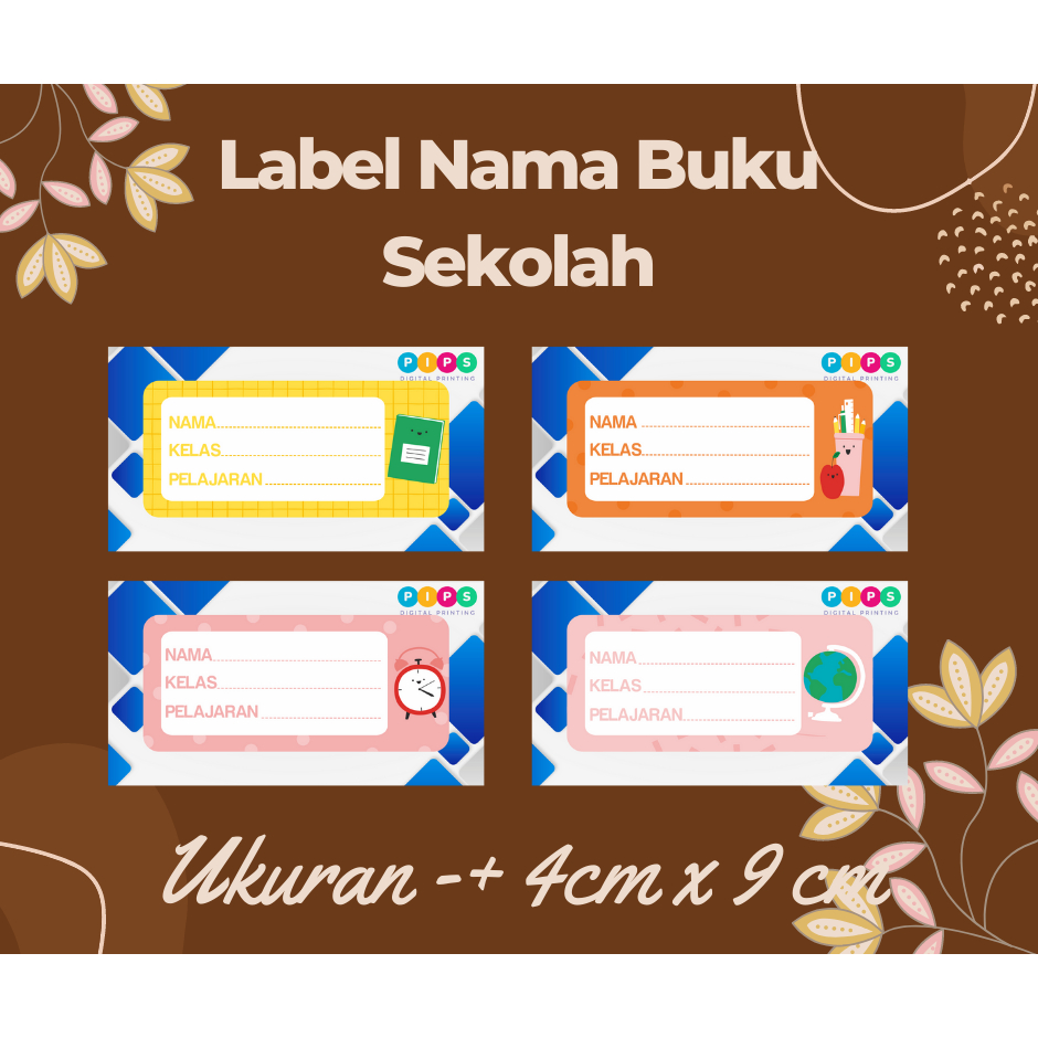 Cetak Label Buku Tulis / Label Buku Pelajaran Anak - Anak