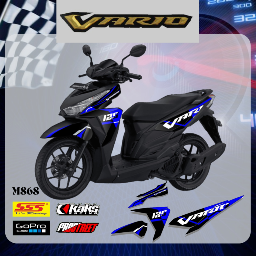 Stiker Striping Lis Motor Vario New 150 2015 2016 2017 KODE M868 Sticker Decal Print List Variasi Ho