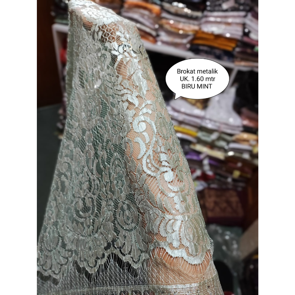 kain kebaya brokat metalik