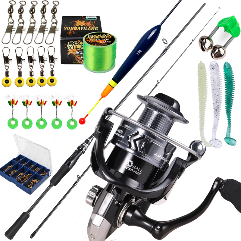 Set Pancing 1 pancing 180cm/210cm fishing rod 1 mesin memancing 1 umpan memancing 1 tali pancing