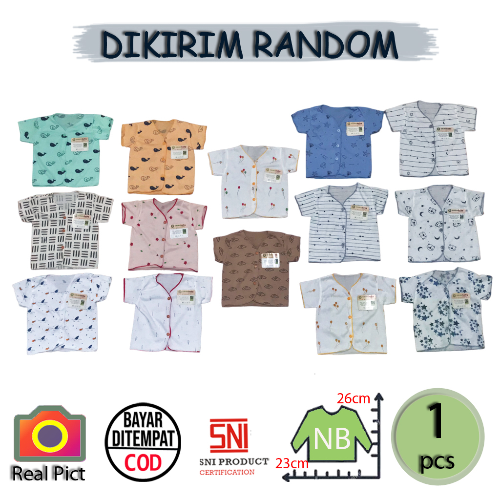 Baju Bayi Pendek Newborn Pendek/Panjang/Pop  0-3 Bulan Ummababy Perlengkapan Bayi New Born Motif Random