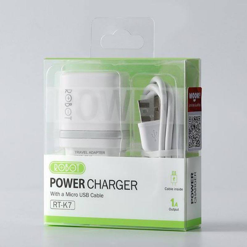 Original Robot charger android kabel Micro usb Sigle Port Usb Smart Charge Protection