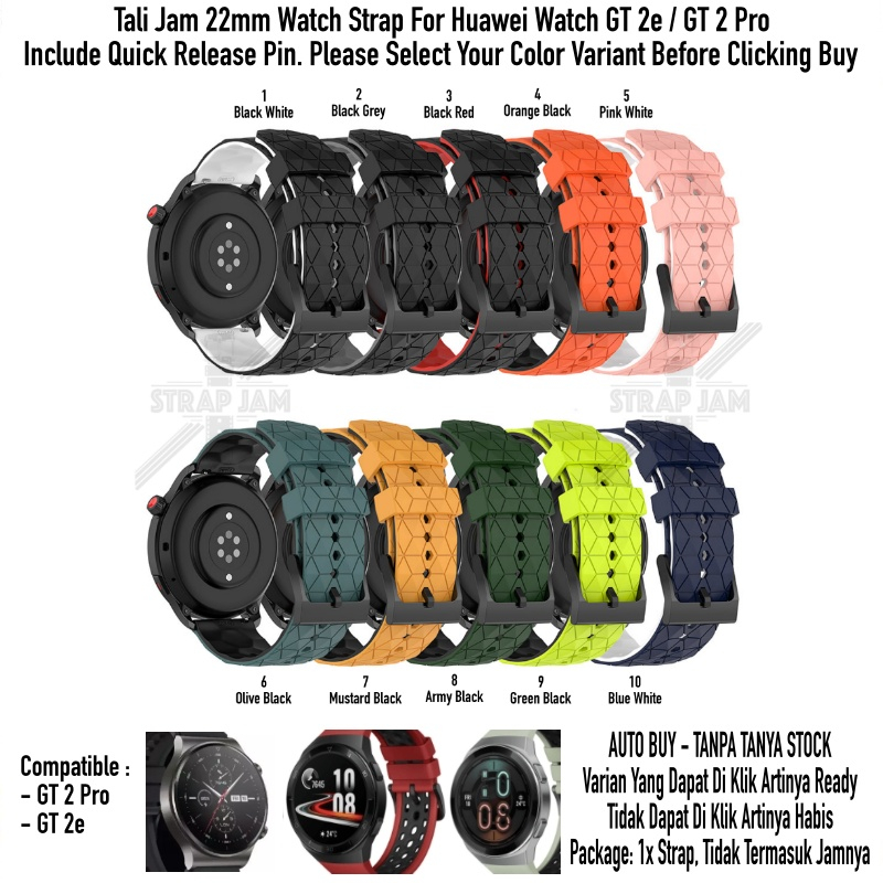 ZQT Strap 22mm Huawei Watch GT 2 Pro / GT2 Pro / GT 2e - Tali Jam Tangan Silikon Rubber Quick Release