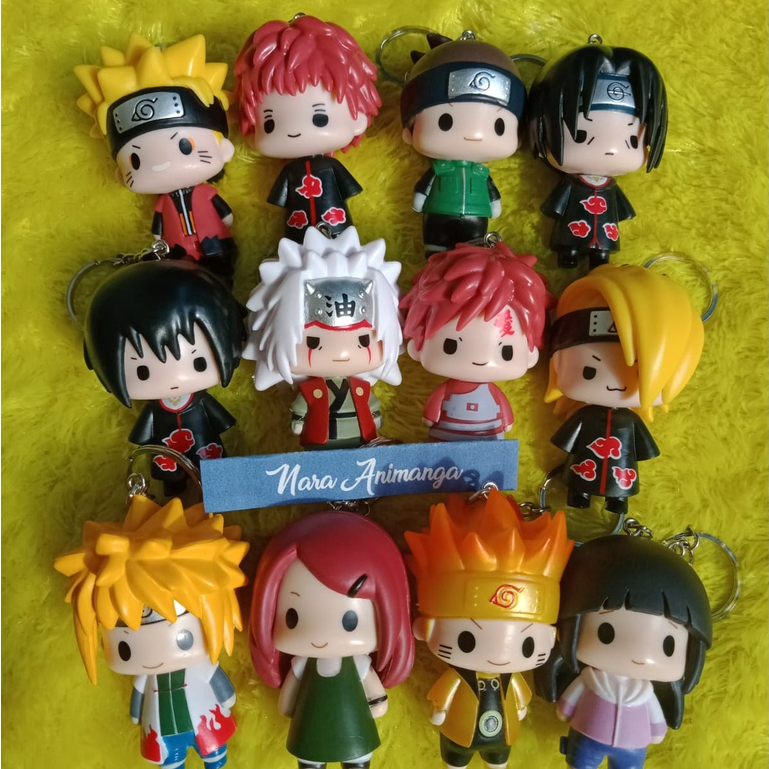Nara Animanga Action Mini Figure Keychain Gantungan Kunci Anime Naruto Vol 2 & 3 Gaara Sasuke Itachi