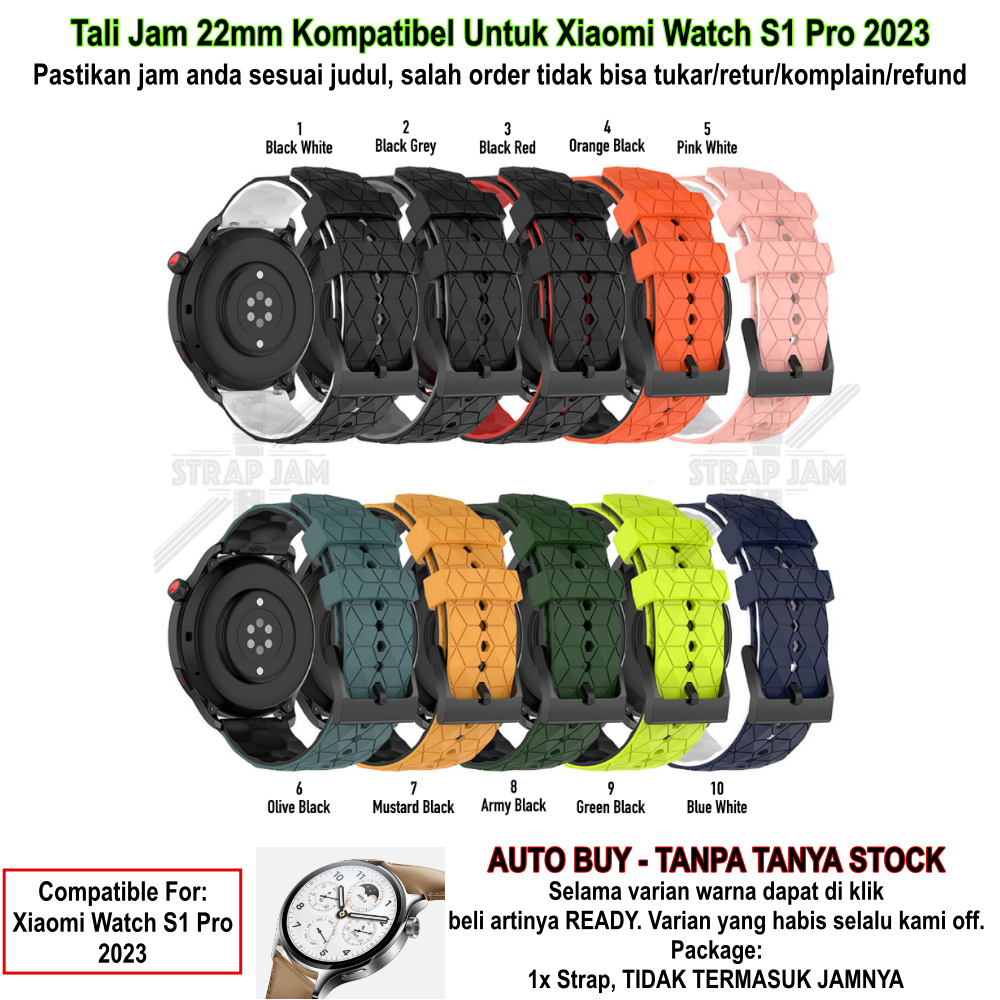 ZQT Strap 22mm Xiaomi Watch S1 Pro 2023 - Tali Jam Tangan Silikon Rubber Quick Release