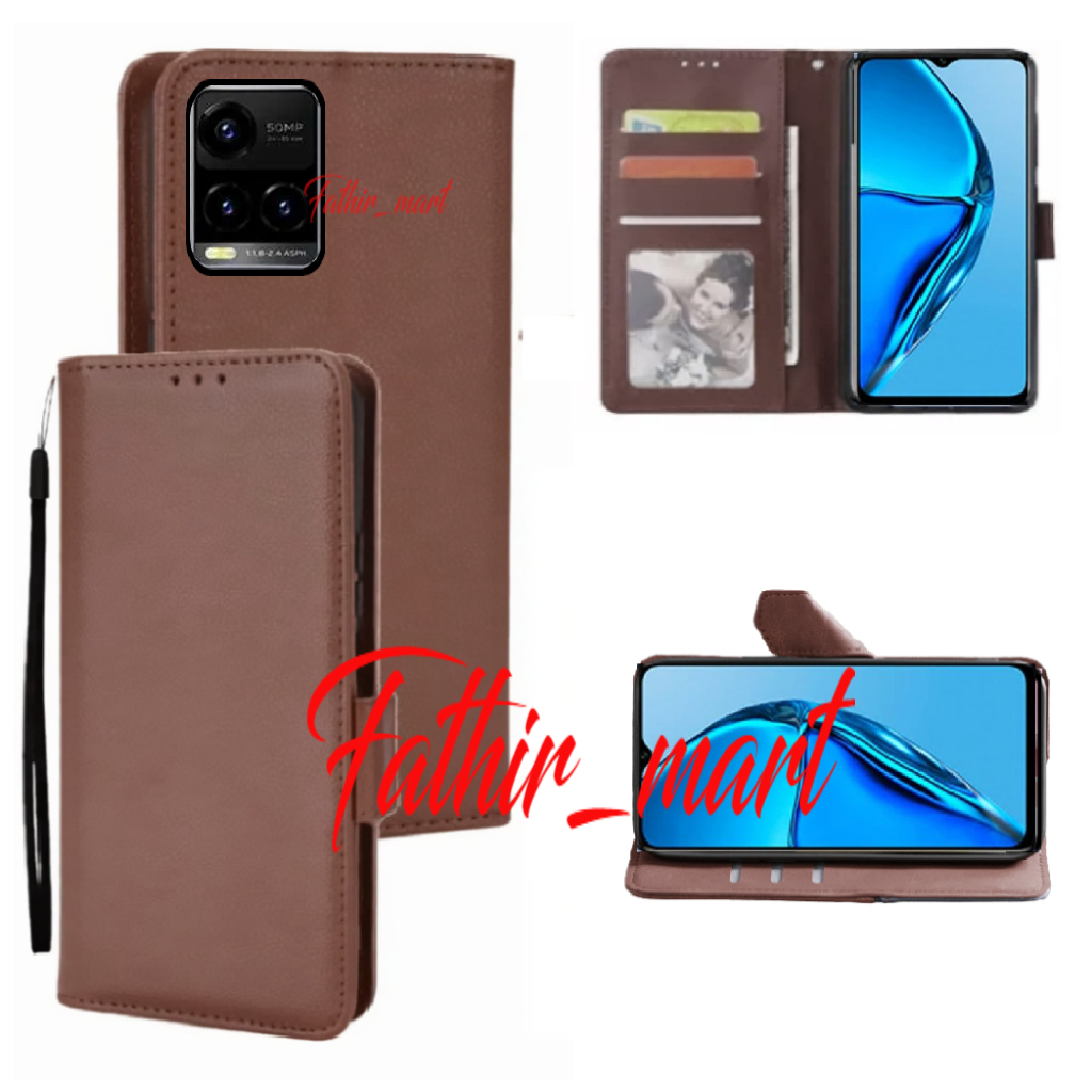 Case Dompet Hp VIVO Y21 / VIVO Y21S Case Leather Flipcase Cover Kulit Casing Dompet