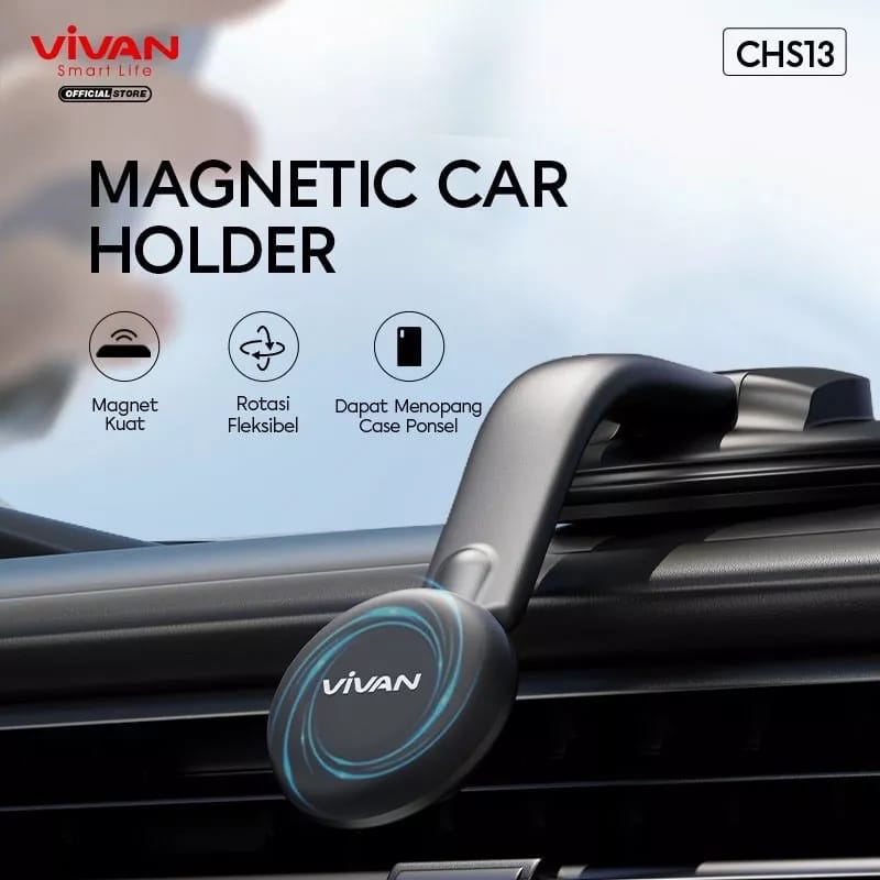 Car Holder Magnetic Original Vivan CHS13 Black Rotadi Fleksibel 360⁰