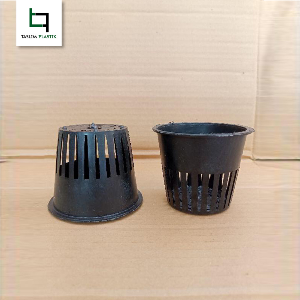 Netpot Hidroponik 6,5 cm - Hitam - Netpot Tanggung - Netpot Anggrek - Netpot Murah - Isi 100pcs