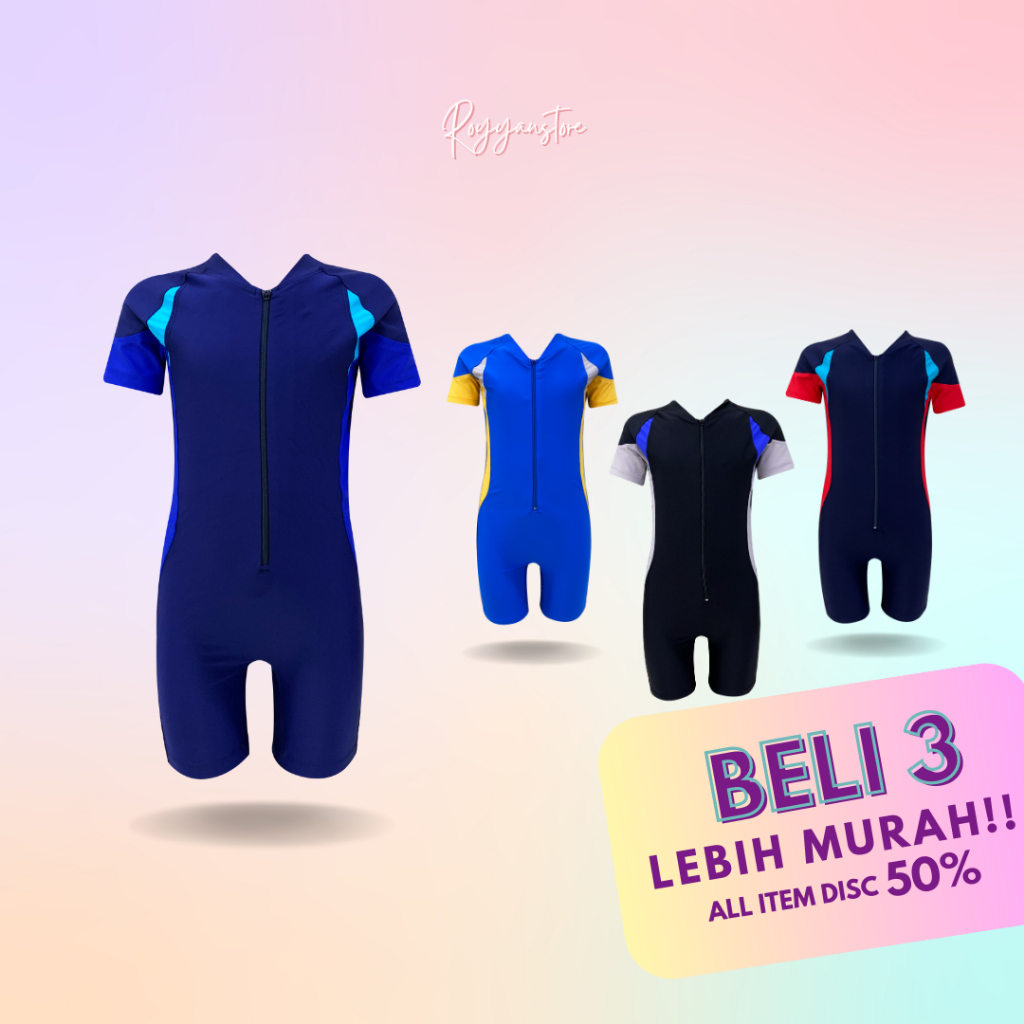 Baju Renang Anak Laki-Laki Diving Pendek Polos 3-6 Tahun