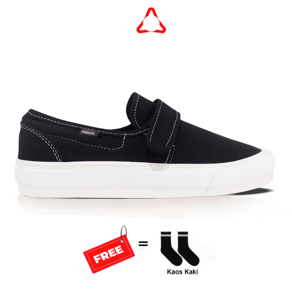Sun Casual - Luther Black - Sepatu Slip on Unisex | Slip on Pria