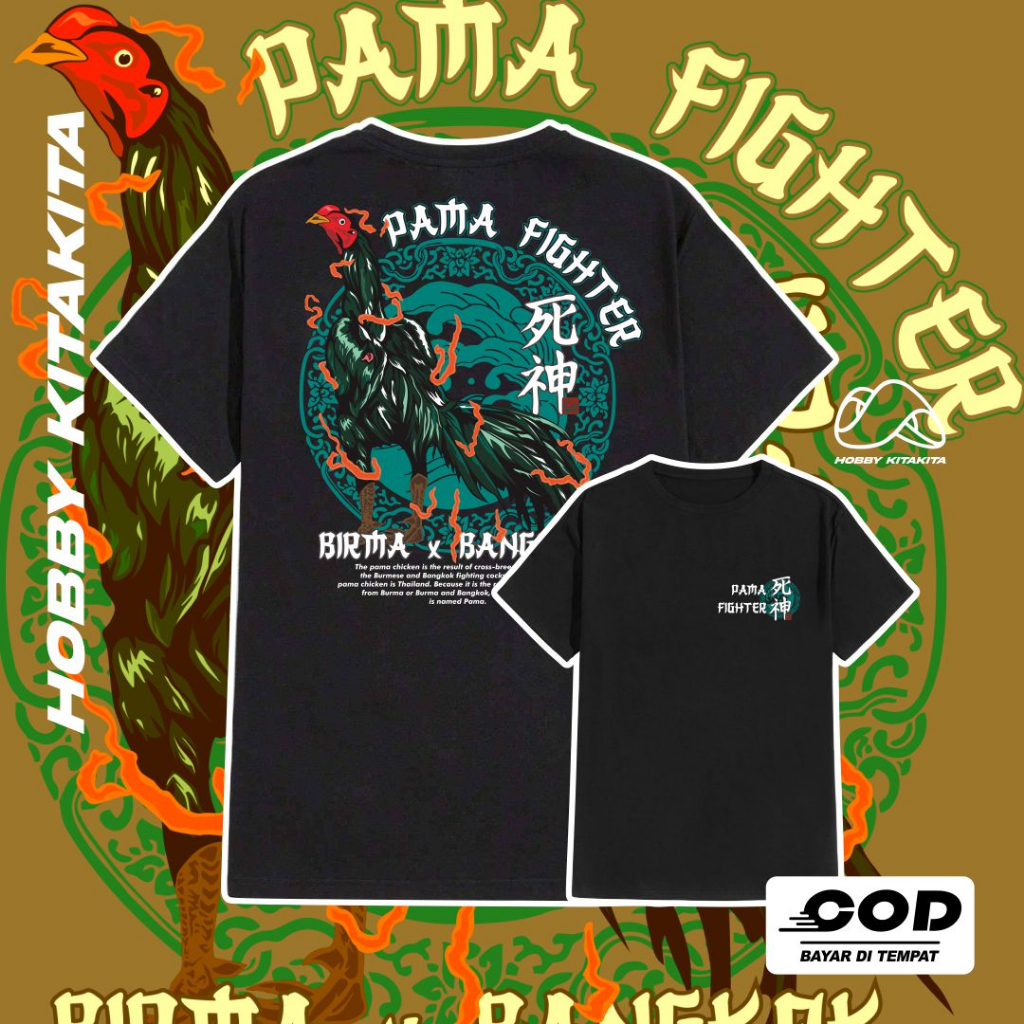 KAOS HOBBY JAGO FIGHTER BANGKOK MANGON PAMA PAKHOY FIGHTER JURAGAN BOTOH AYAM | Hobbykitakita