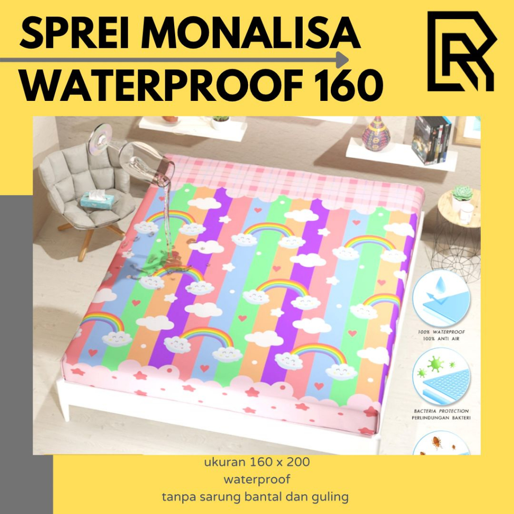 SPREI MONALISA WATERPROOF UKURAN 160X200