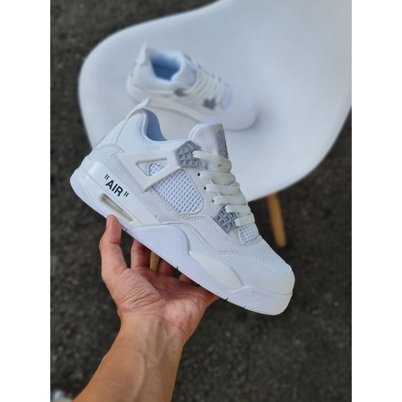 Sepatu • Basket Pria Wanita AJ4 White Premium Quality