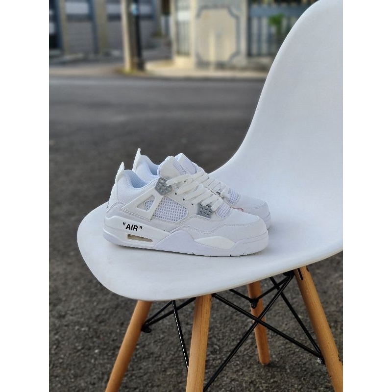 Sepatu • Basket Pria Wanita AJ4 White Premium Quality