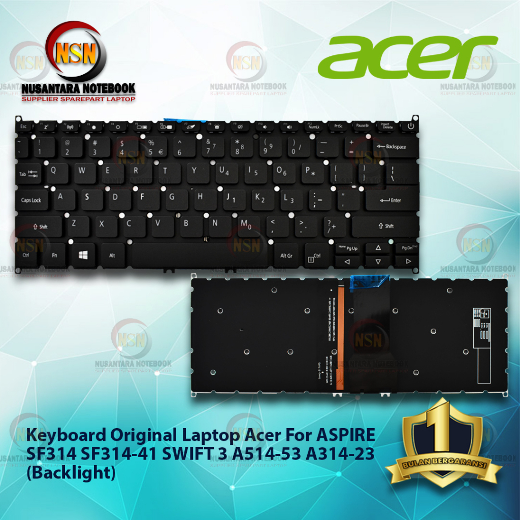 Keyboard Original Acer SF314 Series Swift3 SF314-41 SF314 51 Backlight