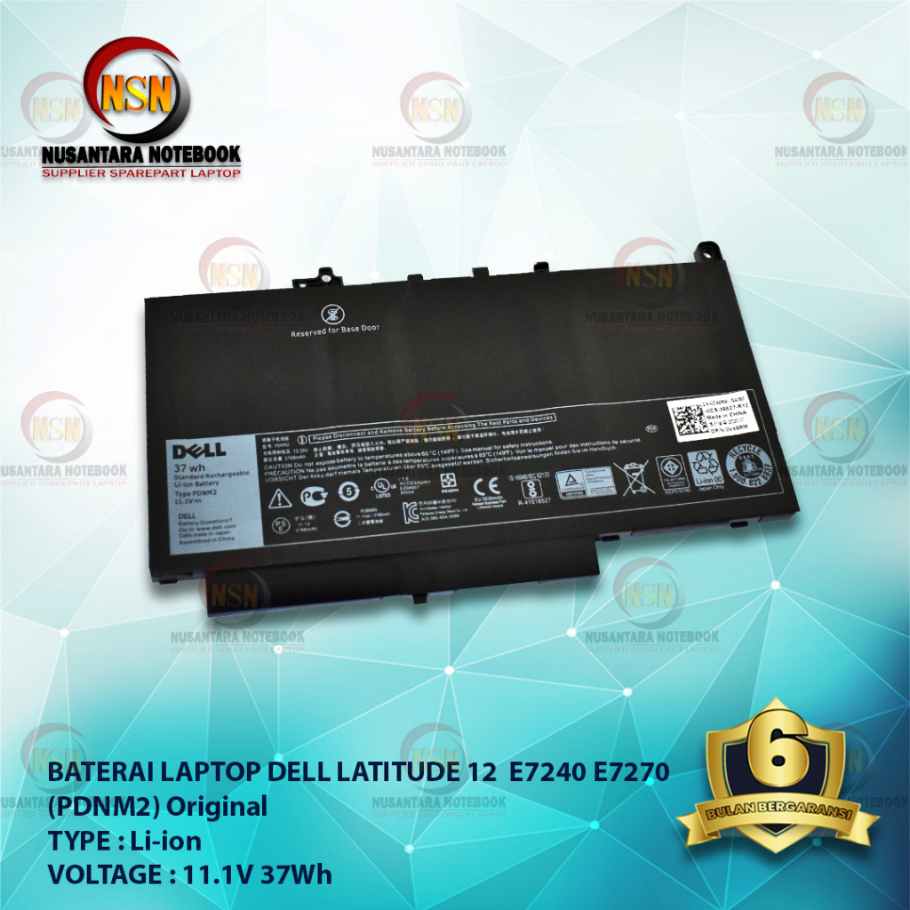 Baterai DELL ORI 12 E7240 E7270 (PDNM2) 11.1V 37Wh