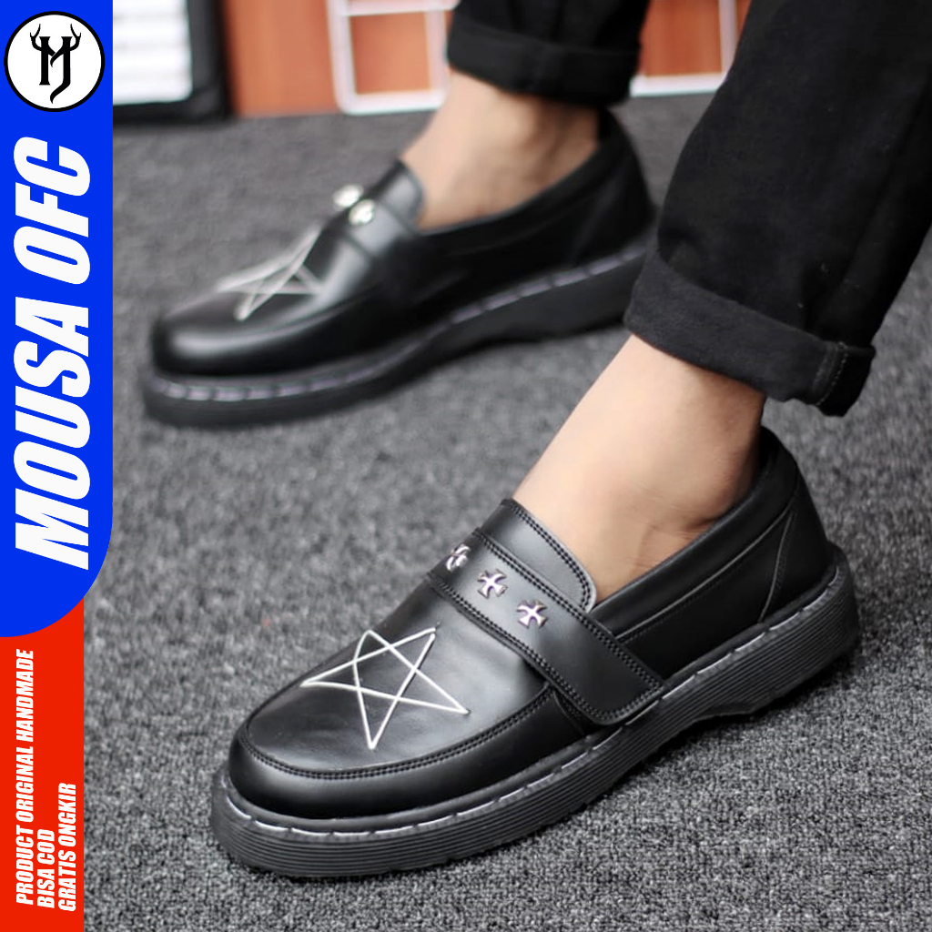 MOUSA Sepatu Formal Pantofel Docmart Casual Kerja Kantor Pria Akai